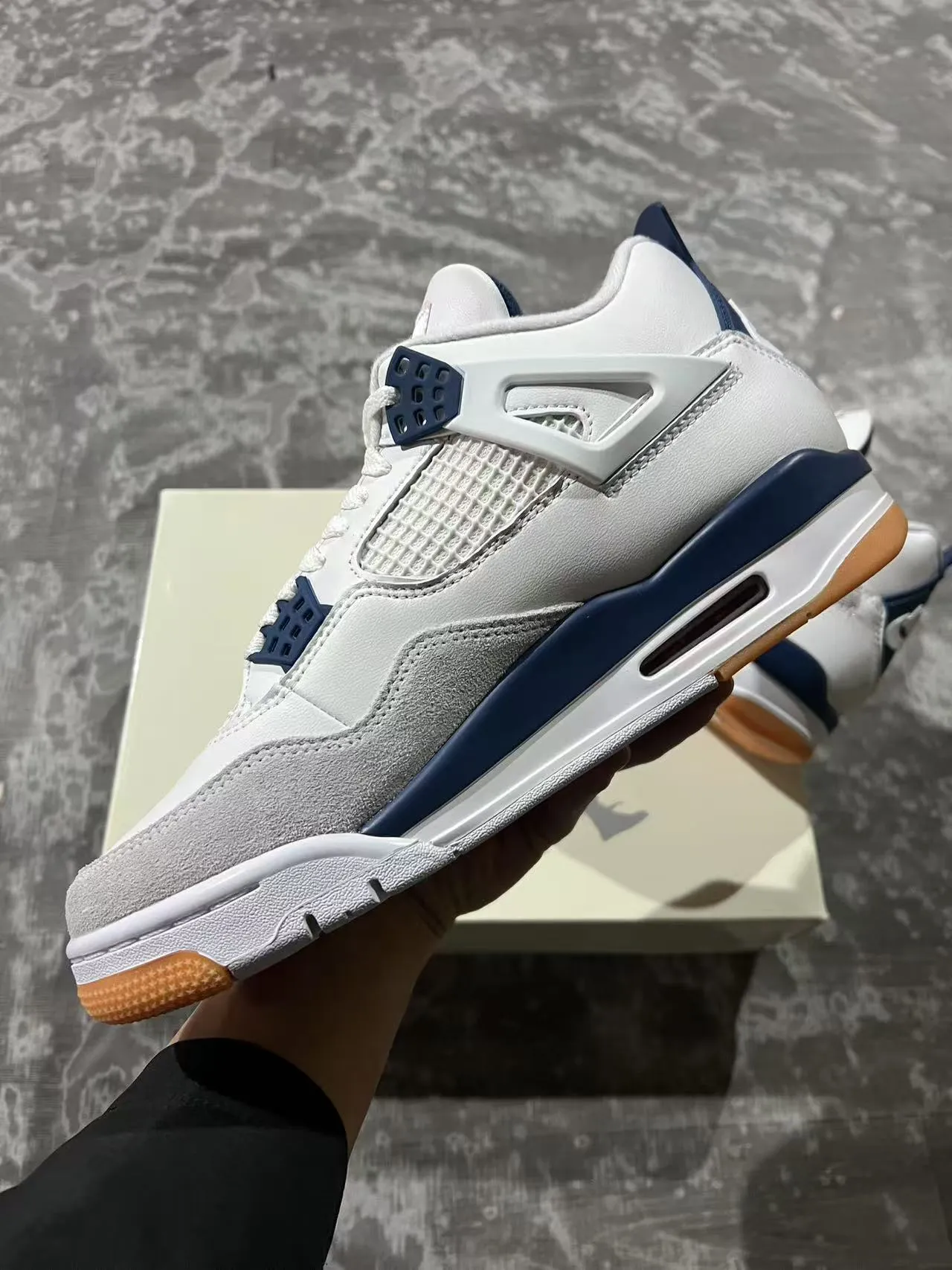 Air Jordan 4 White Navy Gum বাস্কেটবল জুতা 5