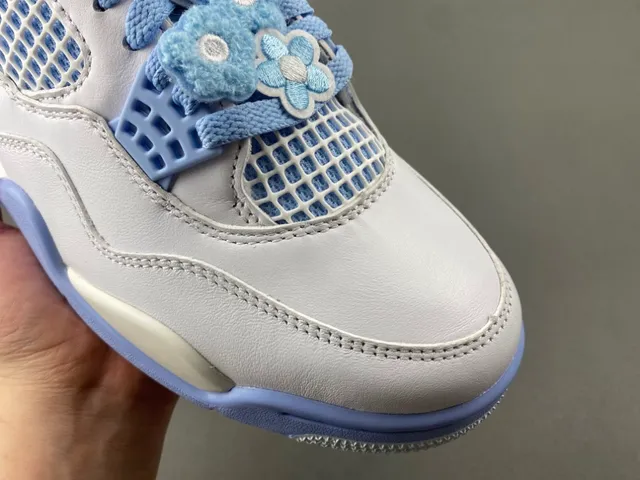 Air Jordan 4 White Powder Blue Basketball Shoes 2