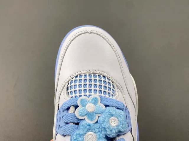 Air Jordan 4 White Powder Blue Basketball Shoes 5
