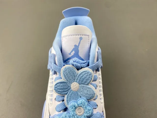 Air Jordan 4 White Powder Blue Basketball Shoes 6