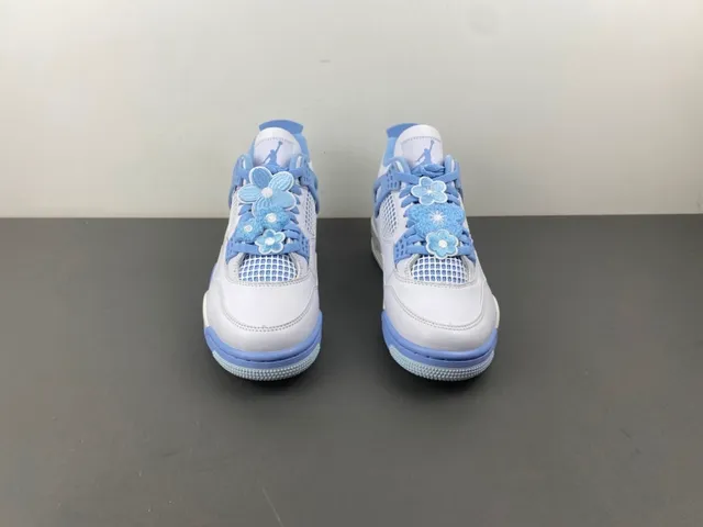 Air Jordan 4 White Powder Blue Basketball Shoes 11