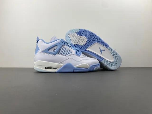 Air Jordan 4 White Powder Blue Basketball Shoes 12
