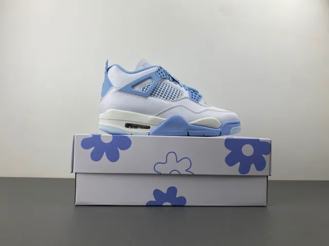 Air Jordan 4 White Powder Blue Basketball Shoes 15