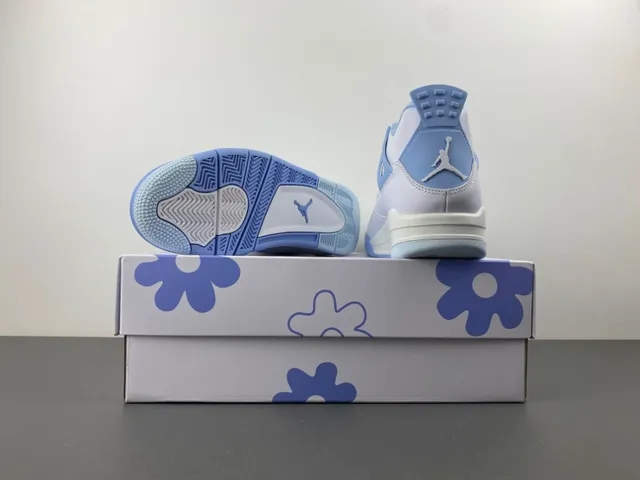 Air Jordan 4 White Powder Blue Basketball Shoes 16