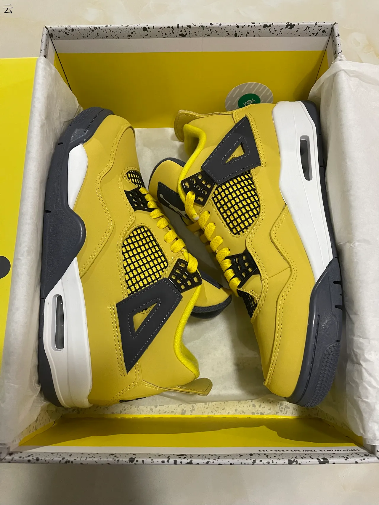 Air Jordan 4 Jaune Noir Blanc Chaussures de Basketball 8