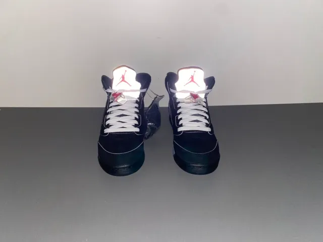 Air Jordan 5 Black Light Blue Cement أحذية كرة السلة 12