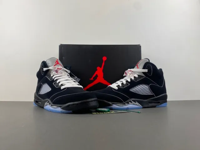 Air Jordan 5 Black Light Blue Cement أحذية كرة السلة 14