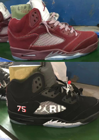 Air Jordan 5 काला लाल '75' बास्केटबॉल जूते 2