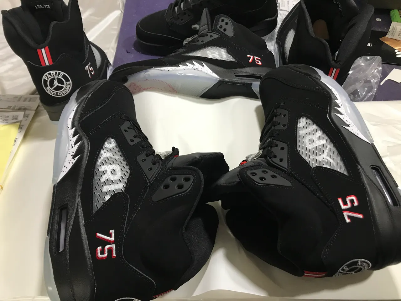 Air Jordan 5 काला लाल '75' बास्केटबॉल जूते 6