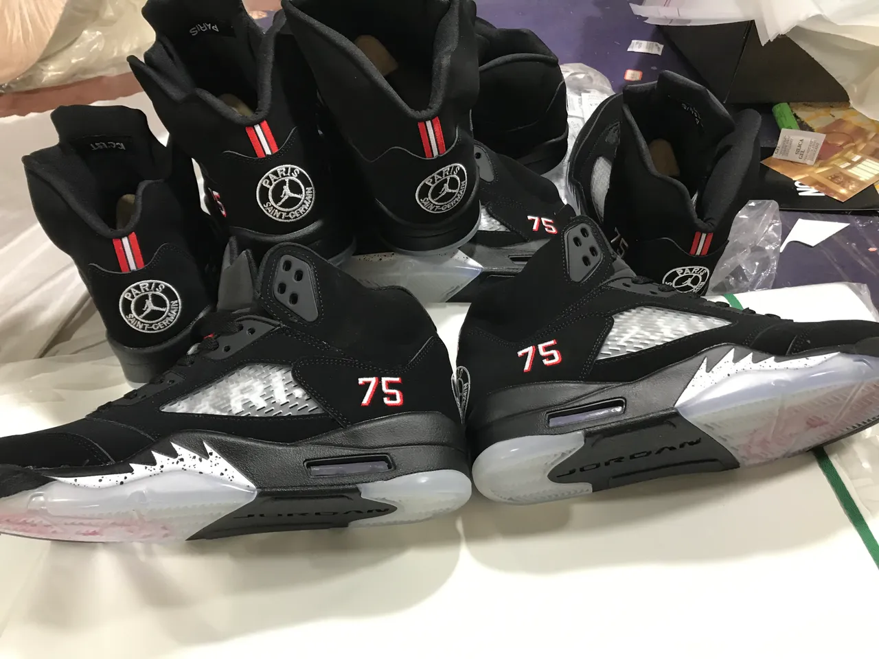 Air Jordan 5 काला लाल '75' बास्केटबॉल जूते 7