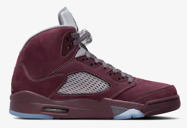 Air Jordan 5 أحذية كرة السلة بورجوندي سويد High-Top 4