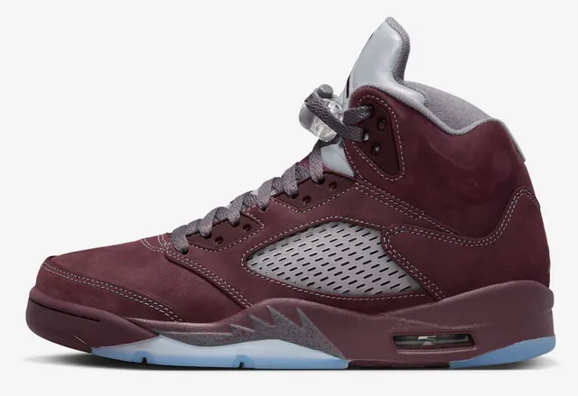 Air Jordan 5 أحذية كرة السلة بورجوندي سويد High-Top 5