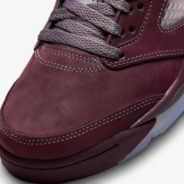 Air Jordan 5 أحذية كرة السلة بورجوندي سويد High-Top 13