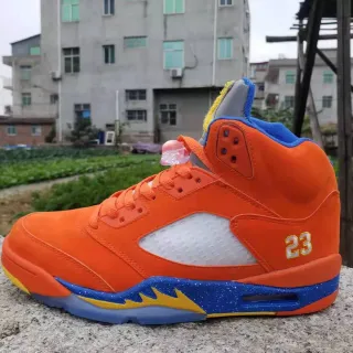 Air Jordan 5 Zapatos de Baloncesto Naranja Azul Amarillo