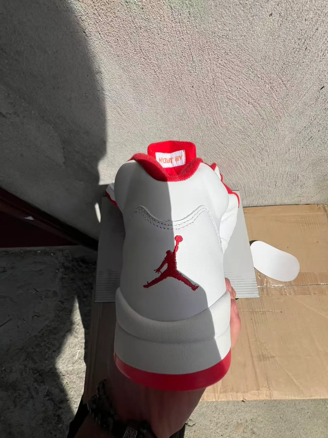 Zapatillas de baloncesto Air Jordan 5 blanco gris rojo naranja 8