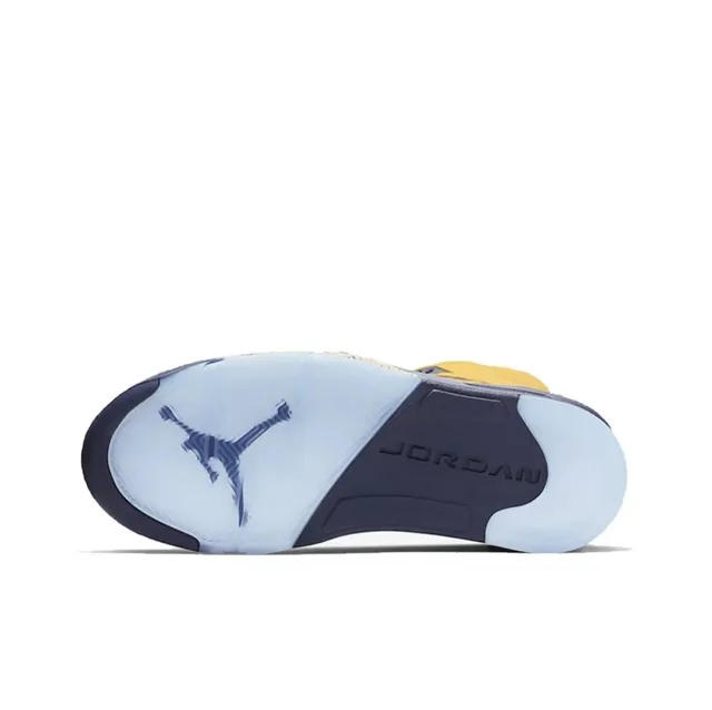 Air Jordan 5 zapatillas de baloncesto amarillas y azul marino 5