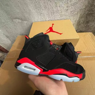 Air Jordan 6 कालो लाल सादा बास्केटबॉल जूता