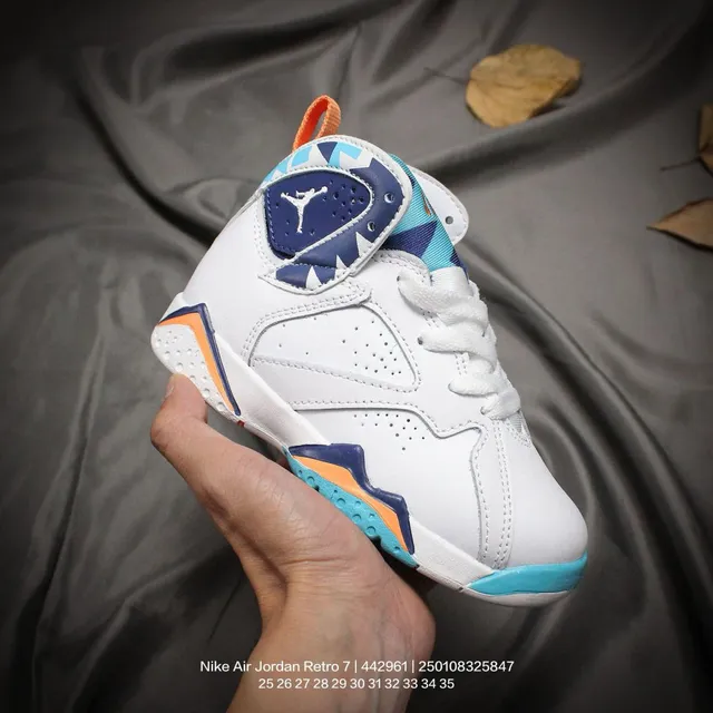 Air Jordan 7 सफेद लाल नीला बच्चों के बास्केटबॉल जूते 7