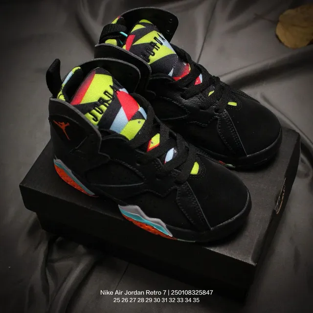 Air Jordan 7 सफेद लाल नीला बच्चों के बास्केटबॉल जूते 9