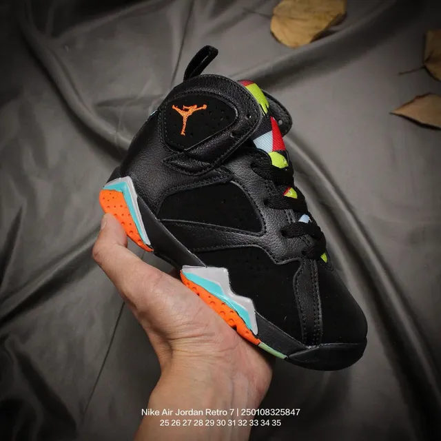 Air Jordan 7 सफेद लाल नीला बच्चों के बास्केटबॉल जूते 10