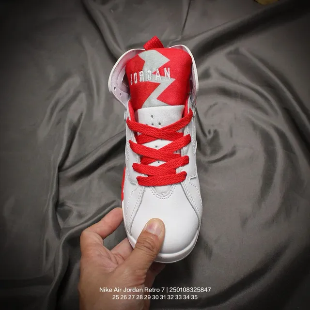 Air Jordan 7 सफेद लाल नीला बच्चों के बास्केटबॉल जूते 19