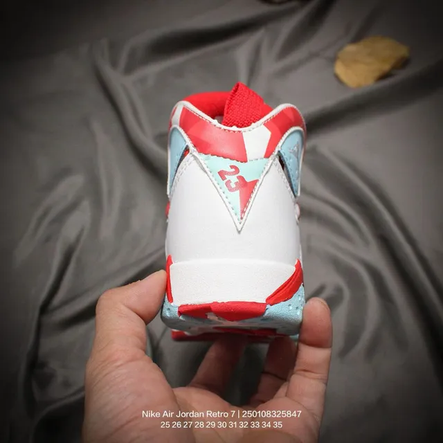Air Jordan 7 सफेद लाल नीला बच्चों के बास्केटबॉल जूते 21