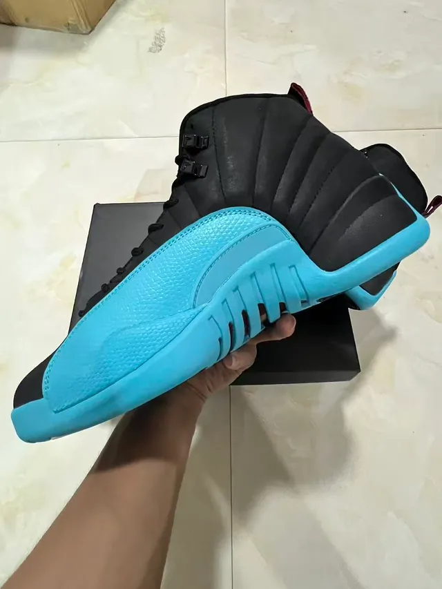 Air Jordan Black Blue High-Top Quilted Ankle Collar Basketball Shoes 5