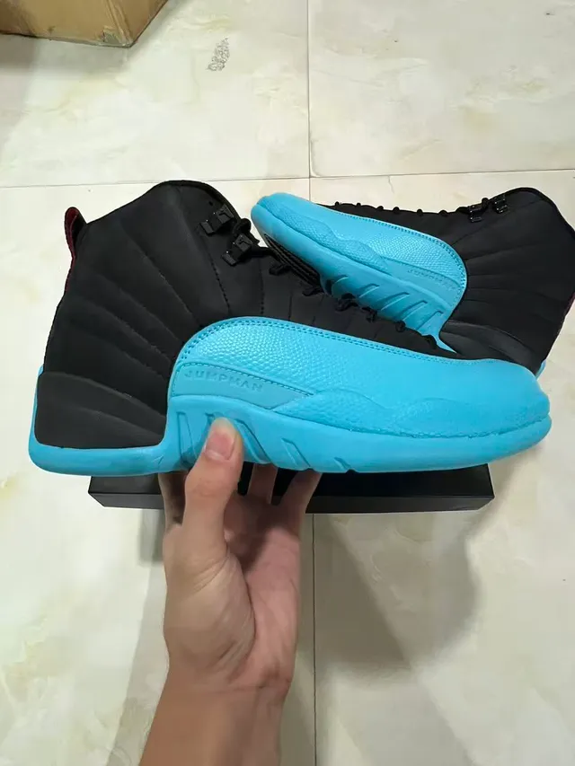 Air Jordan Black Blue High-Top Quilted Ankle Collar Basketball Shoes 7