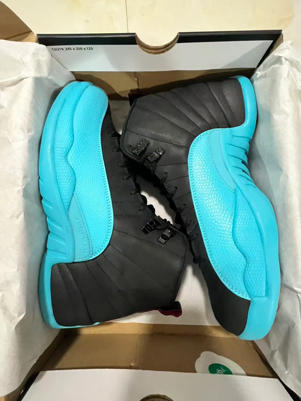 Air Jordan Black Blue High-Top Quilted Ankle Collar Basketball Shoes 9