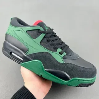 Air Jordan Black Green Layered Upper Visible Unit Lifestyle Sneakers