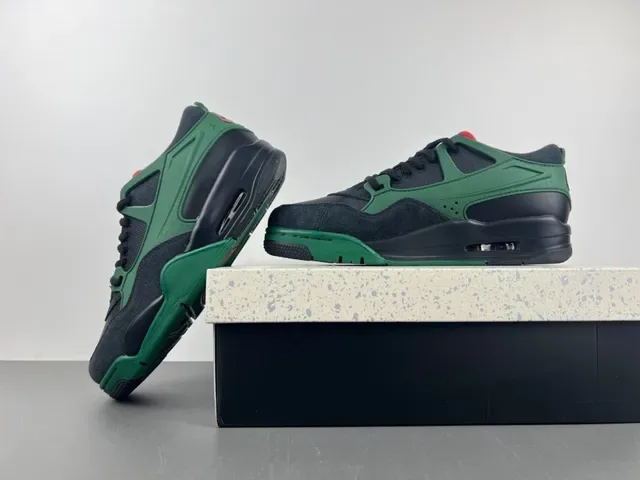 Air Jordan Chaussures Noir Vert Tige Stratifiée Unité Visible Lifestyle 14