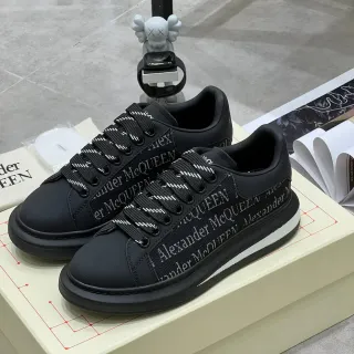Alexander McQueen Oversized Sneaker Black White Silhouette Branded Textile Side Panel Lifestyle Sneakers