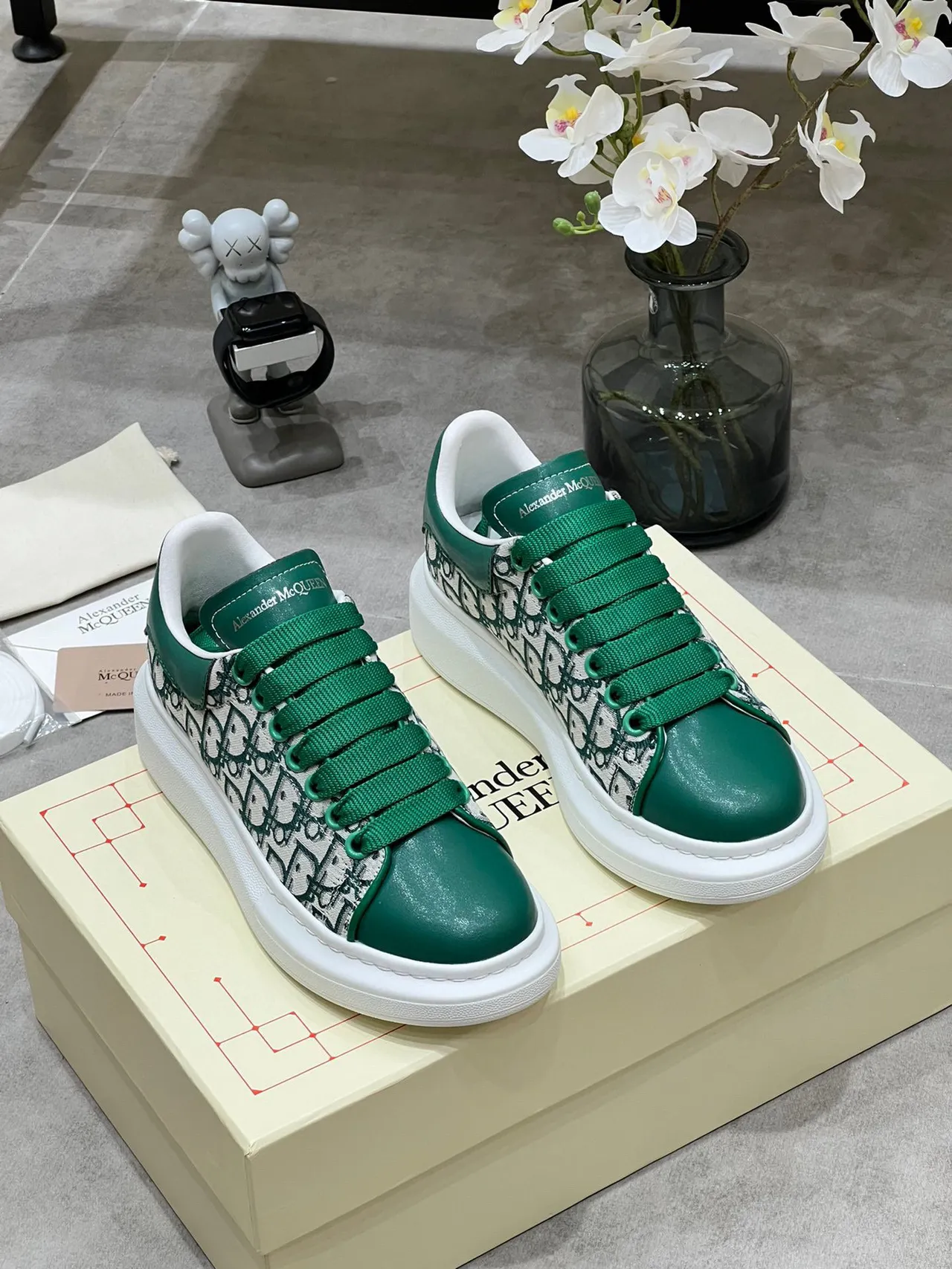 Alexander McQueen Oversized Sneaker Green Monogram Lifestyle Sneakers 8
