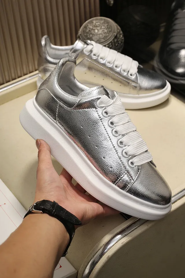 Alexander McQueen Oversized Sneaker Metallic Silver Lifestyle Sneakers 6