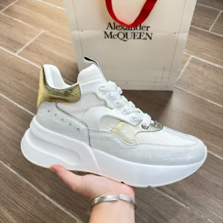 Alexander McQueen Oversized Sneaker सफेद और सुनहरा Chunky Sneakers
