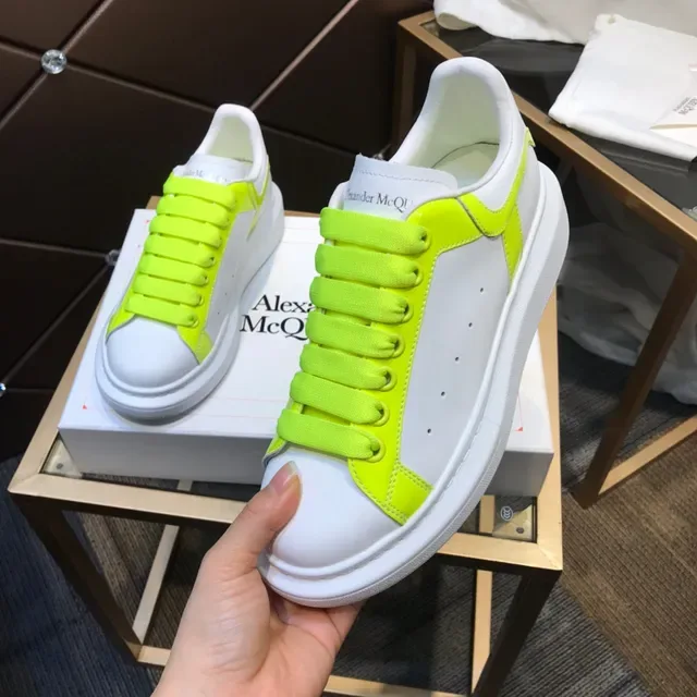 Alexander McQueen Oversized Sneaker White and Neon Yellow Lifestyle Sneakers 3