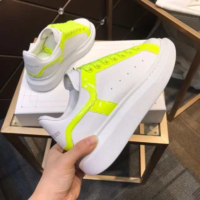Alexander McQueen Oversized Sneaker White and Neon Yellow Lifestyle Sneakers 5