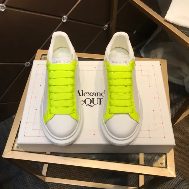 Alexander McQueen Oversized Sneaker White and Neon Yellow Lifestyle Sneakers 9