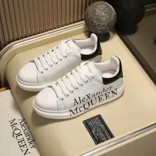 Alexander McQueen Oversized Sneaker White Black Silhouette Bold Side Logo Print Lifestyle Sneakers