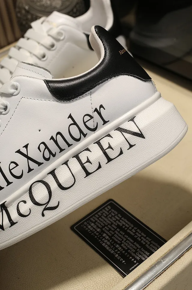 Alexander McQueen Oversized Sneaker White Black Silhouette Bold Side Logo Print Lifestyle Sneakers 3
