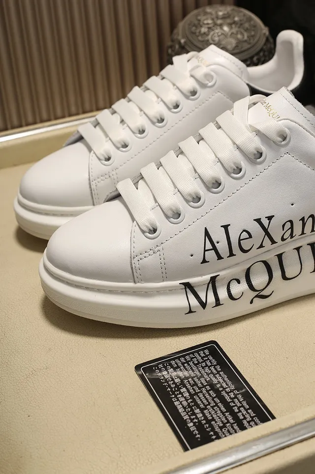 Alexander McQueen Oversized Sneaker White Black Silhouette Bold Side Logo Print Lifestyle Sneakers 4