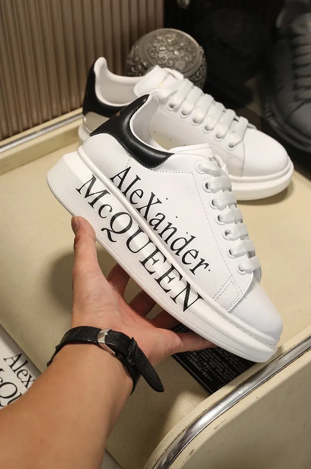Alexander McQueen Oversized Sneaker White Black Silhouette Bold Side Logo Print Lifestyle Sneakers 6