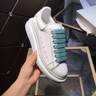 Alexander McQueen Oversized Sneaker White Green Platform Sole Laceless Slip-On Lifestyle Sneakers