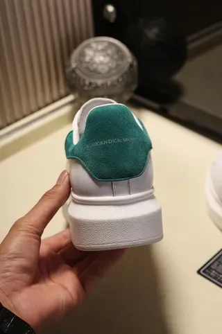 Alexander McQueen Oversized Sneaker White Green Sole Perforated Toe Lifestyle Sneakers 2