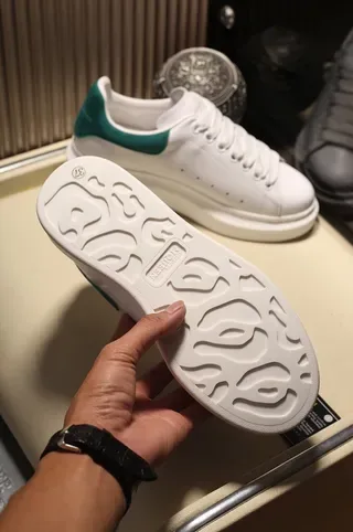 Alexander McQueen Oversized Sneaker White Green Sole Perforated Toe Lifestyle Sneakers 5
