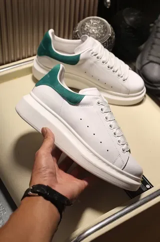 Alexander McQueen Oversized Sneaker White Green Sole Perforated Toe Lifestyle Sneakers 6