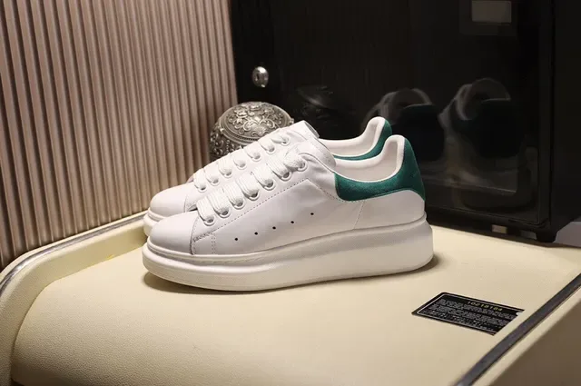 Alexander McQueen Oversized Sneaker White Green Sole Perforated Toe Lifestyle Sneakers 9