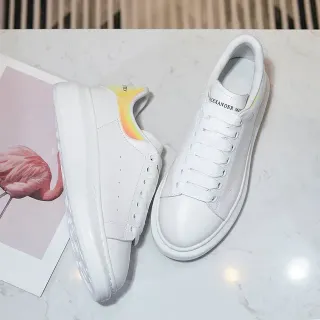 Alexander McQueen Oversized Sneaker White Multicolor Platform Sole Smooth Leather Upper Lifestyle Sneakers