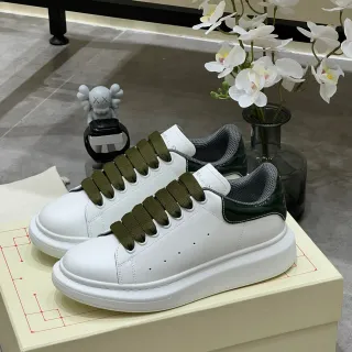 Alexander McQueen Oversized Sneaker White Olive Green Lifestyle Sneakers