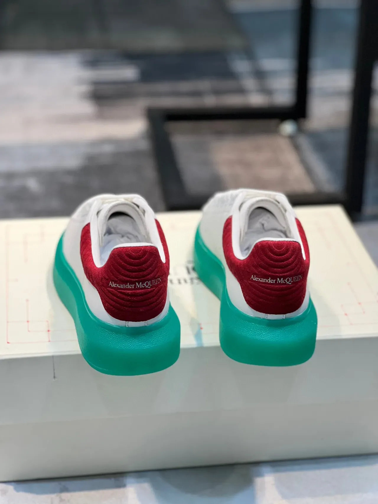 Alexander McQueen Oversized Sneaker White Red Green Lifestyle Sneakers 2